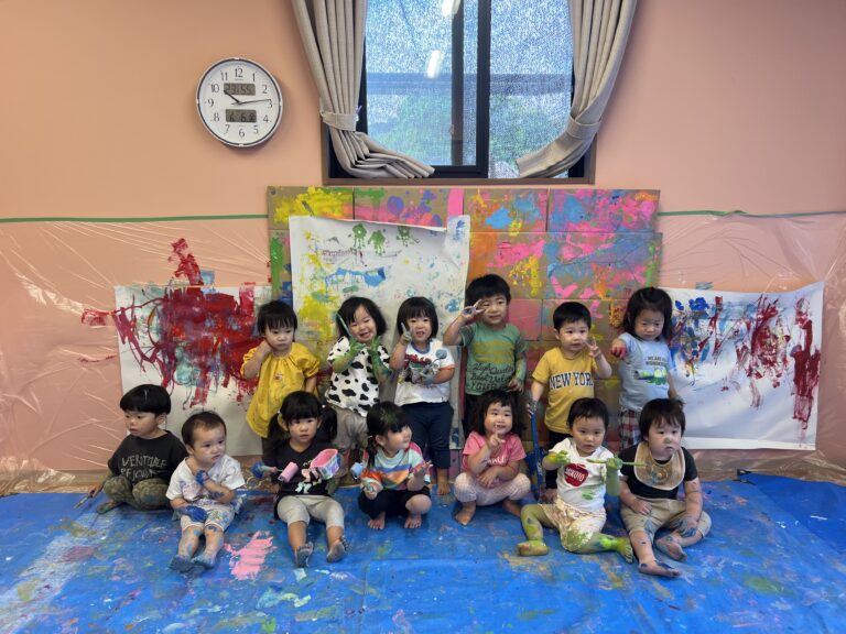 【あめ・だいち】絵の具遊びしたよ🎨